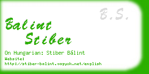 balint stiber business card